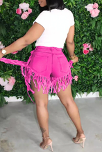 Load image into Gallery viewer, Unusual Fringed Denim Shorts