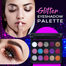 Load image into Gallery viewer, Glitter Eyeshadow Palette (15 Shades)