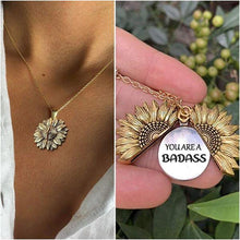Load image into Gallery viewer, YOU ARE A BADASS SUNFLOWER NECKLACE