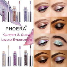 Load image into Gallery viewer, PHOERA 12 Color Metals Glitter and Glow Liquid Eyeshadow