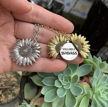 Load image into Gallery viewer, YOU ARE A BADASS SUNFLOWER NECKLACE