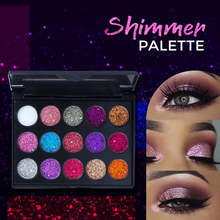 Load image into Gallery viewer, Glitter Eyeshadow Palette (15 Shades)