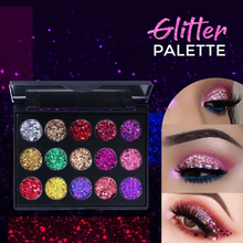 Load image into Gallery viewer, Glitter Eyeshadow Palette (15 Shades)