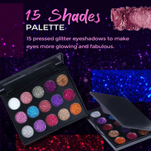 Load image into Gallery viewer, Glitter Eyeshadow Palette (15 Shades)