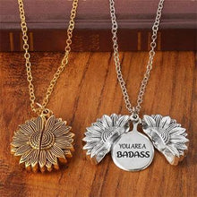 Load image into Gallery viewer, YOU ARE A BADASS SUNFLOWER NECKLACE
